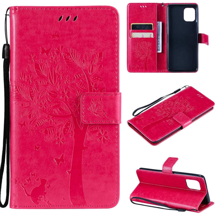 Tree & Cat Pattern Pressed Printing Horizontal Flip PU Leather Case with Holder & Card Slots & Wallet & Lanyard, For LG Stylo 7 5G / 4G, For OPPO F19 / A74 4G, For OPPO A93 5G / A74 5G, For OPPO A94 4G / F19 Pro / Reno 5F�������������������������������...