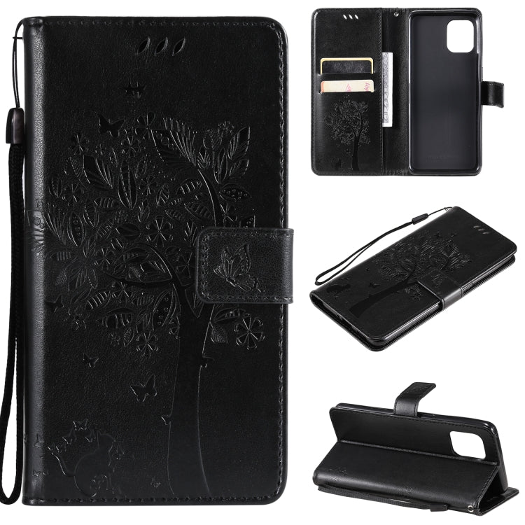Tree & Cat Pattern Pressed Printing Horizontal Flip PU Leather Case with Holder & Card Slots & Wallet & Lanyard, For LG Stylo 7 5G / 4G, For OPPO F19 / A74 4G, For OPPO A93 5G / A74 5G, For OPPO A94 4G / F19 Pro / Reno 5F�������������������������������...