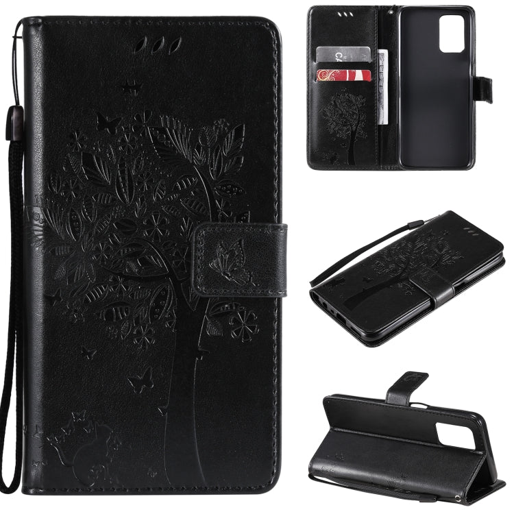 Tree & Cat Pattern Pressed Printing Horizontal Flip PU Leather Case with Holder & Card Slots & Wallet & Lanyard, For LG Stylo 7 5G / 4G, For OPPO F19 / A74 4G, For OPPO A93 5G / A74 5G, For OPPO A94 4G / F19 Pro / Reno 5F�������������������������������...
