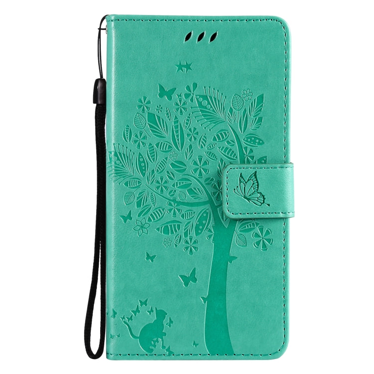 Tree & Cat Pattern Pressed Printing Horizontal Flip PU Leather Case with Holder & Card Slots & Wallet & Lanyard, For Xiaomi Redmi Note 10 4G, For Xiaomi Redmi Note 10 Pro, For Samsung Galaxy A32 4G, For Samsung Galaxy S21 FE, For Xiaomi Mi 11 Lite 5G��...