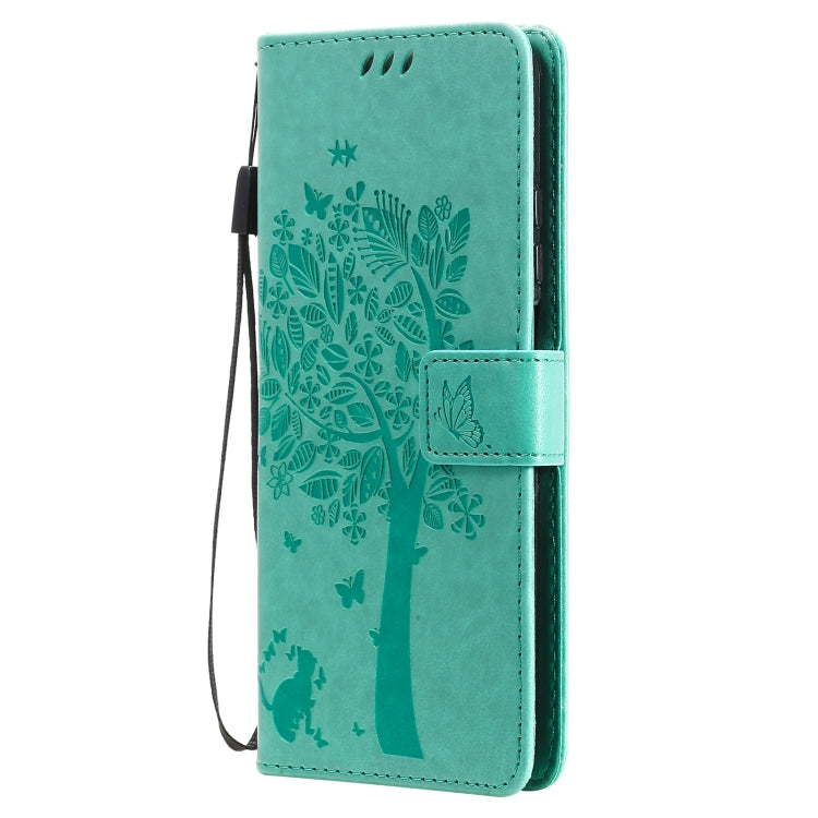 Tree & Cat Pattern Pressed Printing Horizontal Flip PU Leather Case with Holder & Card Slots & Wallet & Lanyard, For Xiaomi Redmi Note 10 4G, For Xiaomi Redmi Note 10 Pro, For Samsung Galaxy A32 4G, For Samsung Galaxy S21 FE, For Xiaomi Mi 11 Lite 5G��...