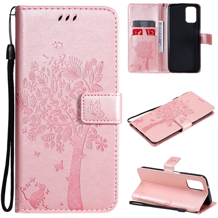 Tree & Cat Pattern Pressed Printing Horizontal Flip PU Leather Case with Holder & Card Slots & Wallet & Lanyard, For Xiaomi Redmi Note 10 4G, For Xiaomi Redmi Note 10 Pro, For Samsung Galaxy A32 4G, For Samsung Galaxy S21 FE, For Xiaomi Mi 11 Lite 5G��...