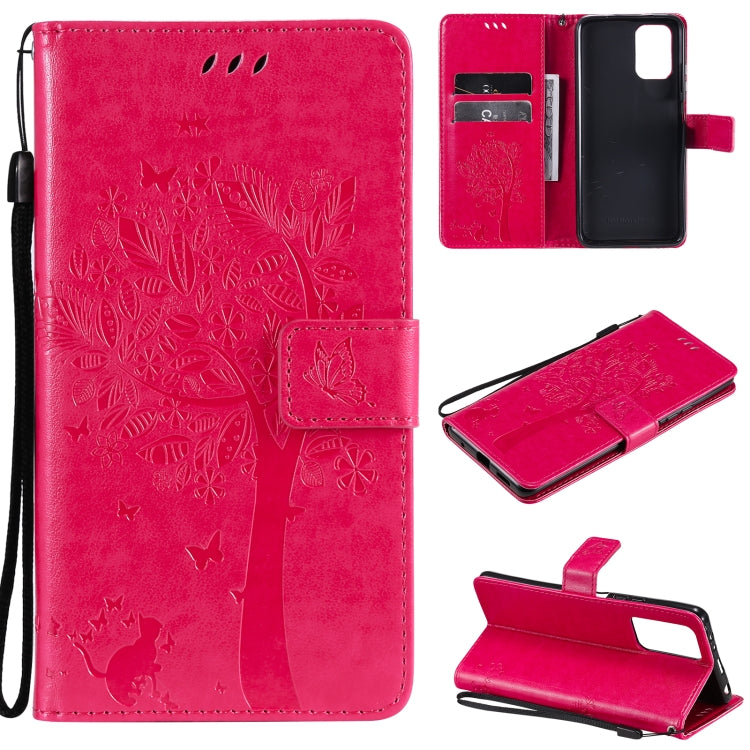 Tree & Cat Pattern Pressed Printing Horizontal Flip PU Leather Case with Holder & Card Slots & Wallet & Lanyard, For Xiaomi Redmi Note 10 4G, For Xiaomi Redmi Note 10 Pro, For Samsung Galaxy A32 4G, For Samsung Galaxy S21 FE, For Xiaomi Mi 11 Lite 5G��...