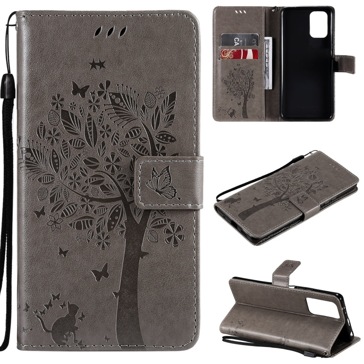 Tree & Cat Pattern Pressed Printing Horizontal Flip PU Leather Case with Holder & Card Slots & Wallet & Lanyard, For Xiaomi Redmi Note 10 4G, For Xiaomi Redmi Note 10 Pro, For Samsung Galaxy A32 4G, For Samsung Galaxy S21 FE, For Xiaomi Mi 11 Lite 5G��...