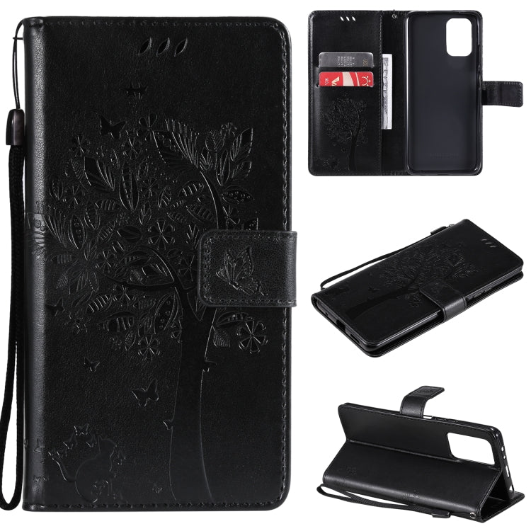 Tree & Cat Pattern Pressed Printing Horizontal Flip PU Leather Case with Holder & Card Slots & Wallet & Lanyard, For Xiaomi Redmi Note 10 4G, For Xiaomi Redmi Note 10 Pro, For Samsung Galaxy A32 4G, For Samsung Galaxy S21 FE, For Xiaomi Mi 11 Lite 5G��...
