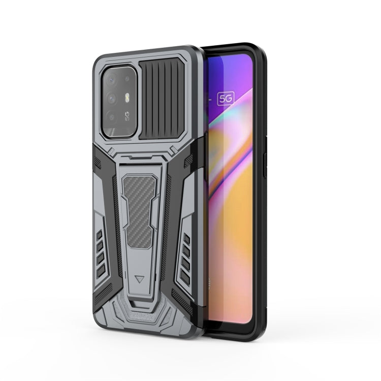 War Chariot Series Armor All-inclusive Shockproof PC + TPU Protective Case with Invisible Holder, For OPPO F19 Pro, For OPPO Realme 8, For OPPO F19 Pro+ 5G