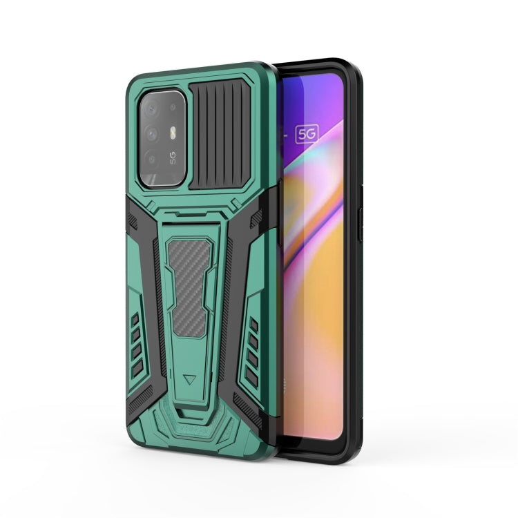 War Chariot Series Armor All-inclusive Shockproof PC + TPU Protective Case with Invisible Holder, For OPPO F19 Pro, For OPPO Realme 8, For OPPO F19 Pro+ 5G