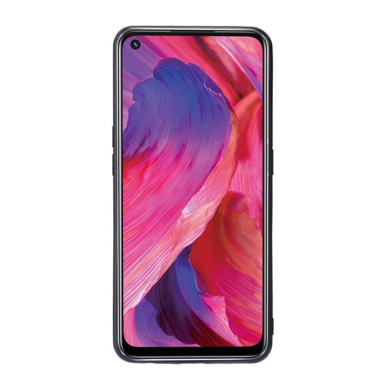 Double Buckle PU + TPU Shockproof Magnetic Protective Case with Card Slot & Holder, For OPPO A74 4G