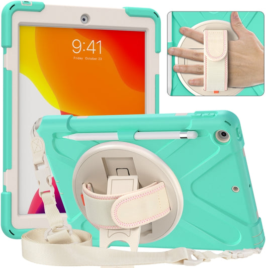 Pure Color Silicone + PC Protective Case with Holder & Shoulder Strap