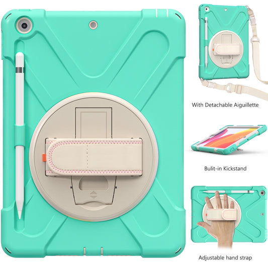 Pure Color Silicone + PC Protective Case with Holder & Shoulder Strap
