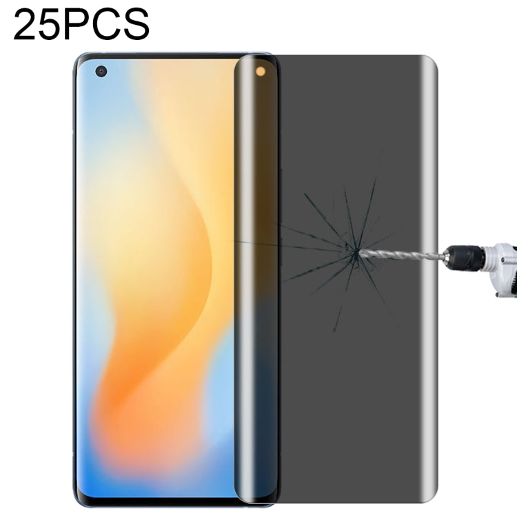 25 PCS 0.3mm 9H Surface Hardness 3D Curved Surface Privacy Glass Film, For vivo X50 Pro (25 PCS), For OPPO Reno5 Pro 5G (25 PCS), For OnePlus 8 Pro (25 PCS), For Meizu 18 Pro / 18s Pro (25 PCS), For Xiaomi Mi 11 (25 PCS)��������������������������������...