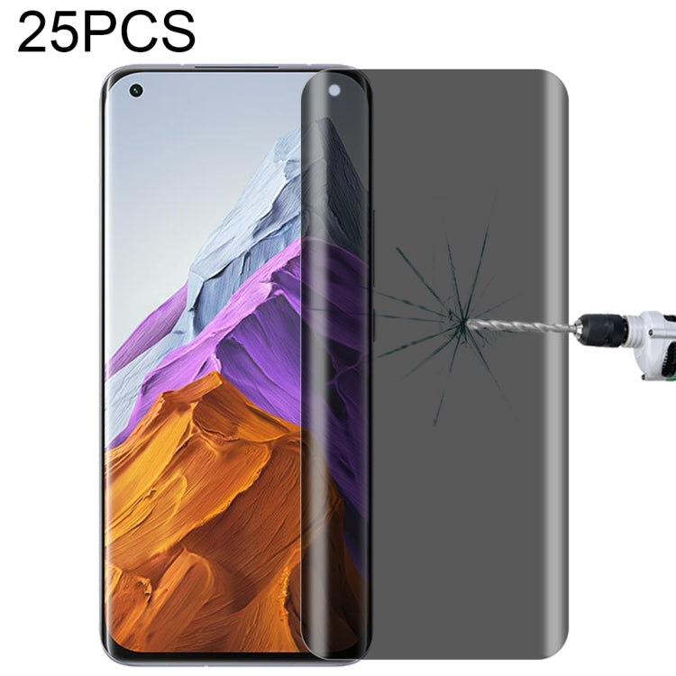 25 PCS 0.3mm 9H Surface Hardness 3D Curved Surface Privacy Glass Film, For vivo X50 Pro (25 PCS), For OPPO Reno5 Pro 5G (25 PCS), For OnePlus 8 Pro (25 PCS), For Meizu 18 Pro / 18s Pro (25 PCS), For Xiaomi Mi 11 (25 PCS)��������������������������������...