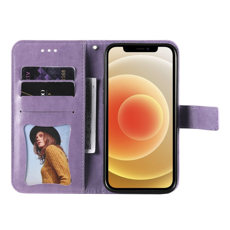 7-petal Flowers Embossing Pattern Horizontal Flip PU Leather Case with Holder & Card Slots & Wallet & Photo Frame, For OPPO A7 / A5s, For OPPO A9 2020 / A5 2020, For OPPO A15 / A15s, For OPPO A52 / A72 4G / A92, For OPPO A53 / A33 / A32, For OPPO A54 4...
