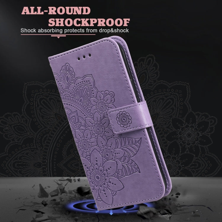 7-petal Flowers Embossing Pattern Horizontal Flip PU Leather Case with Holder & Card Slots & Wallet & Photo Frame, For OPPO A7 / A5s, For OPPO A9 2020 / A5 2020, For OPPO A15 / A15s, For OPPO A52 / A72 4G / A92, For OPPO A53 / A33 / A32, For OPPO A54 4...