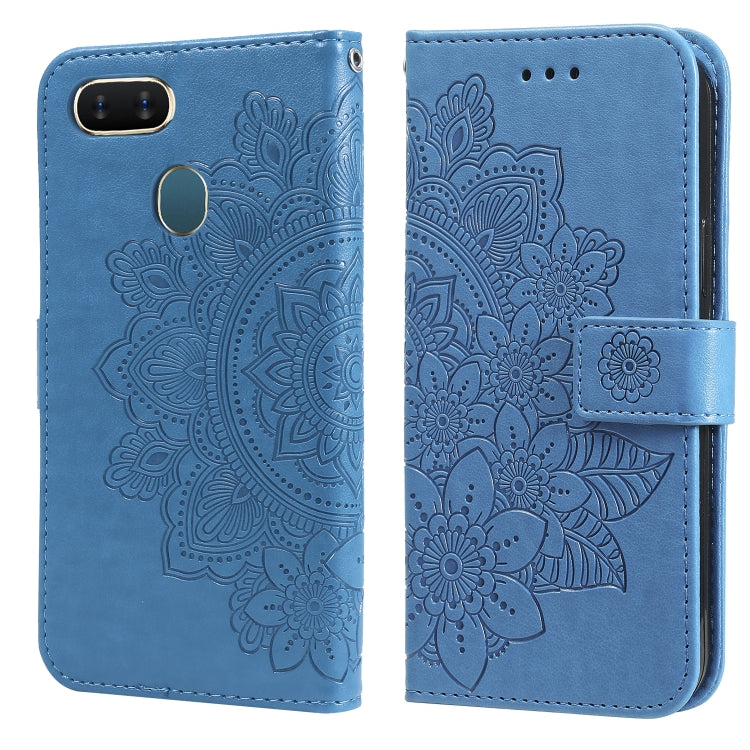 7-petal Flowers Embossing Pattern Horizontal Flip PU Leather Case with Holder & Card Slots & Wallet & Photo Frame, For OPPO A7 / A5s, For OPPO A9 2020 / A5 2020, For OPPO A15 / A15s, For OPPO A52 / A72 4G / A92, For OPPO A53 / A33 / A32, For OPPO A54 4...