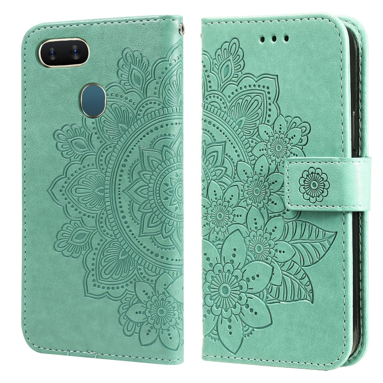7-petal Flowers Embossing Pattern Horizontal Flip PU Leather Case with Holder & Card Slots & Wallet & Photo Frame, For OPPO A7 / A5s, For OPPO A9 2020 / A5 2020, For OPPO A15 / A15s, For OPPO A52 / A72 4G / A92, For OPPO A53 / A33 / A32, For OPPO A54 4...