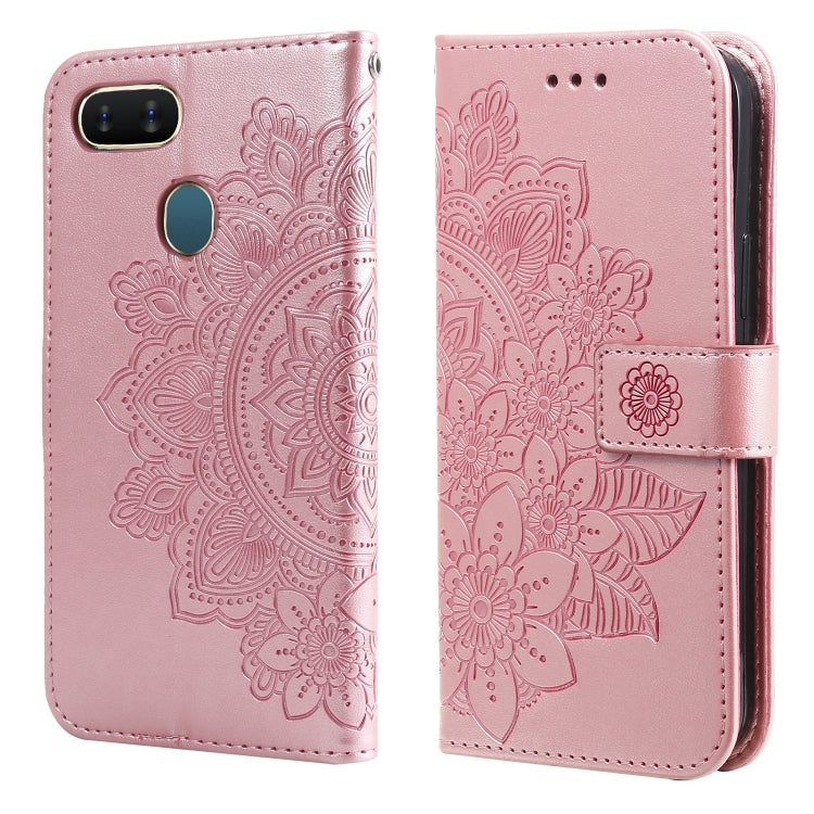7-petal Flowers Embossing Pattern Horizontal Flip PU Leather Case with Holder & Card Slots & Wallet & Photo Frame, For OPPO A7 / A5s, For OPPO A9 2020 / A5 2020, For OPPO A15 / A15s, For OPPO A52 / A72 4G / A92, For OPPO A53 / A33 / A32, For OPPO A54 4...