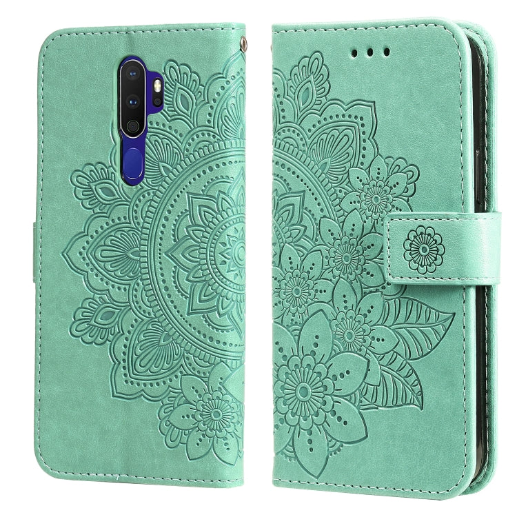 7-petal Flowers Embossing Pattern Horizontal Flip PU Leather Case with Holder & Card Slots & Wallet & Photo Frame, For OPPO A7 / A5s, For OPPO A9 2020 / A5 2020, For OPPO A15 / A15s, For OPPO A52 / A72 4G / A92, For OPPO A53 / A33 / A32, For OPPO A54 4...