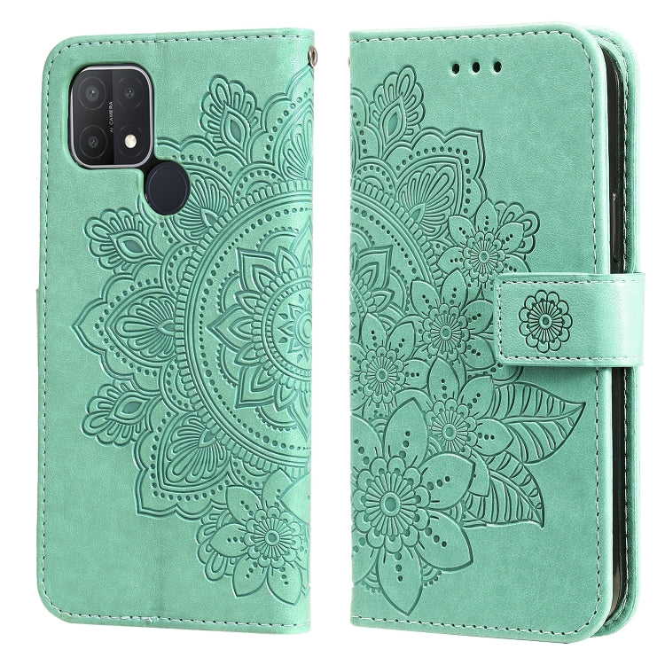 7-petal Flowers Embossing Pattern Horizontal Flip PU Leather Case with Holder & Card Slots & Wallet & Photo Frame, For OPPO A7 / A5s, For OPPO A9 2020 / A5 2020, For OPPO A15 / A15s, For OPPO A52 / A72 4G / A92, For OPPO A53 / A33 / A32, For OPPO A54 4...