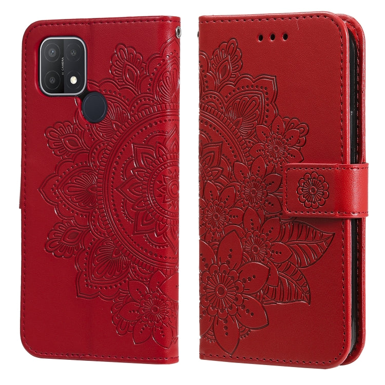 7-petal Flowers Embossing Pattern Horizontal Flip PU Leather Case with Holder & Card Slots & Wallet & Photo Frame, For OPPO A7 / A5s, For OPPO A9 2020 / A5 2020, For OPPO A15 / A15s, For OPPO A52 / A72 4G / A92, For OPPO A53 / A33 / A32, For OPPO A54 4...