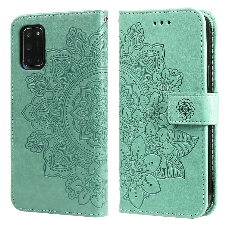 7-petal Flowers Embossing Pattern Horizontal Flip PU Leather Case with Holder & Card Slots & Wallet & Photo Frame, For OPPO A7 / A5s, For OPPO A9 2020 / A5 2020, For OPPO A15 / A15s, For OPPO A52 / A72 4G / A92, For OPPO A53 / A33 / A32, For OPPO A54 4...