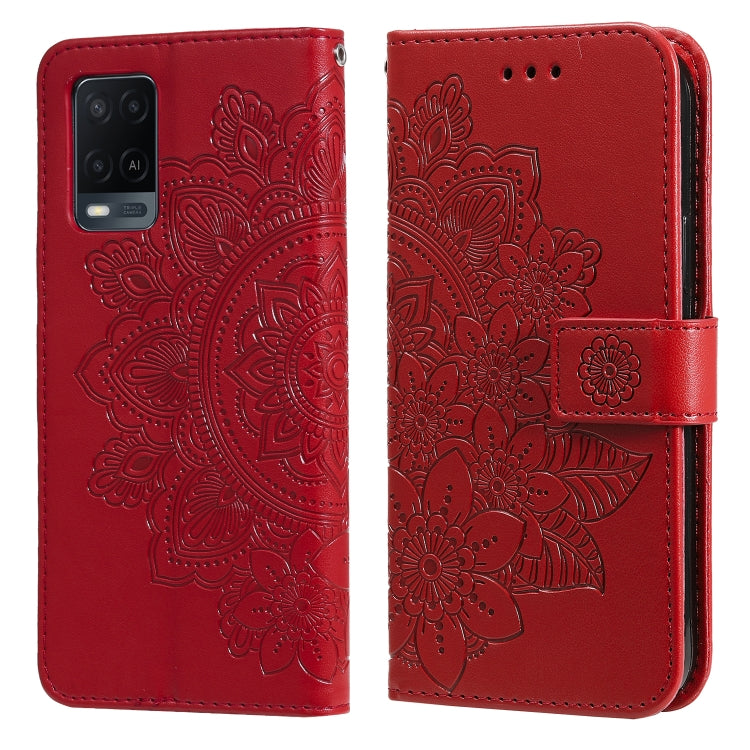 7-petal Flowers Embossing Pattern Horizontal Flip PU Leather Case with Holder & Card Slots & Wallet & Photo Frame, For OPPO A7 / A5s, For OPPO A9 2020 / A5 2020, For OPPO A15 / A15s, For OPPO A52 / A72 4G / A92, For OPPO A53 / A33 / A32, For OPPO A54 4...