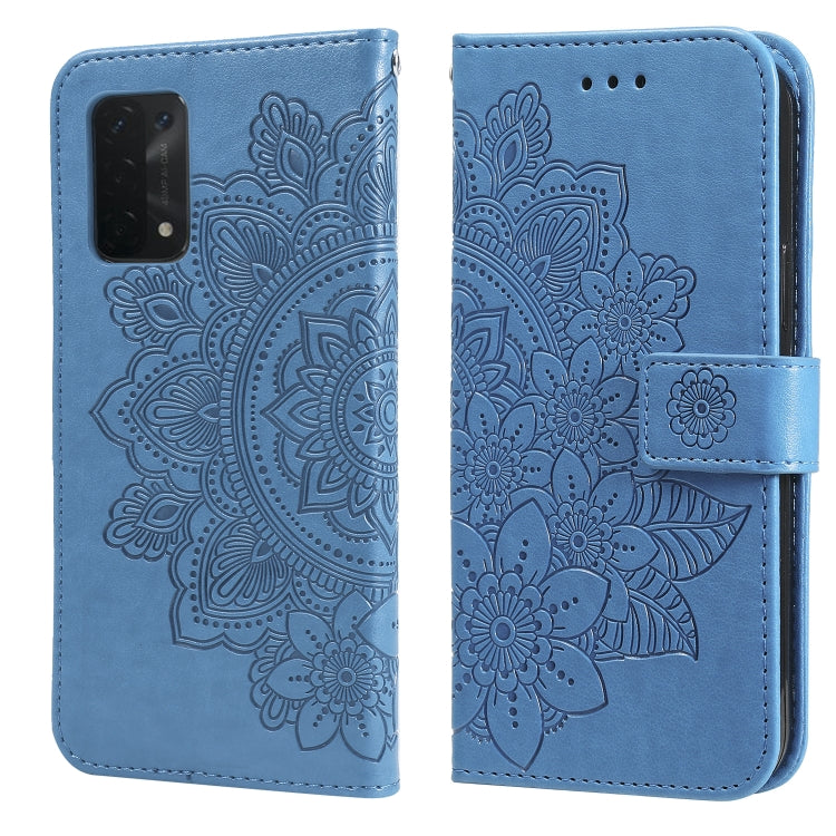 7-petal Flowers Embossing Pattern Horizontal Flip PU Leather Case with Holder & Card Slots & Wallet & Photo Frame, For OPPO A7 / A5s, For OPPO A9 2020 / A5 2020, For OPPO A15 / A15s, For OPPO A52 / A72 4G / A92, For OPPO A53 / A33 / A32, For OPPO A54 4...