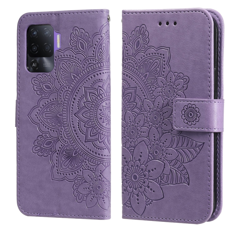 7-petal Flowers Embossing Pattern Horizontal Flip PU Leather Case with Holder & Card Slots & Wallet & Photo Frame, For OPPO A7 / A5s, For OPPO A9 2020 / A5 2020, For OPPO A15 / A15s, For OPPO A52 / A72 4G / A92, For OPPO A53 / A33 / A32, For OPPO A54 4...