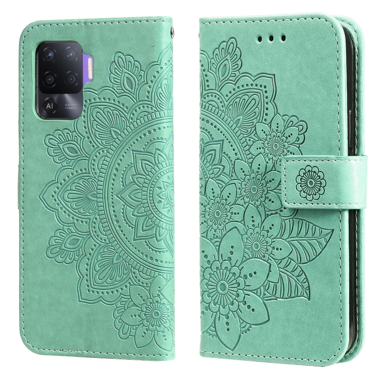 7-petal Flowers Embossing Pattern Horizontal Flip PU Leather Case with Holder & Card Slots & Wallet & Photo Frame, For OPPO A7 / A5s, For OPPO A9 2020 / A5 2020, For OPPO A15 / A15s, For OPPO A52 / A72 4G / A92, For OPPO A53 / A33 / A32, For OPPO A54 4...