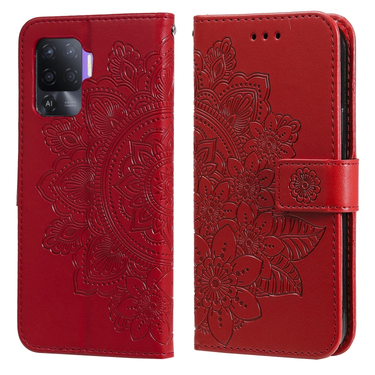 7-petal Flowers Embossing Pattern Horizontal Flip PU Leather Case with Holder & Card Slots & Wallet & Photo Frame, For OPPO A7 / A5s, For OPPO A9 2020 / A5 2020, For OPPO A15 / A15s, For OPPO A52 / A72 4G / A92, For OPPO A53 / A33 / A32, For OPPO A54 4...