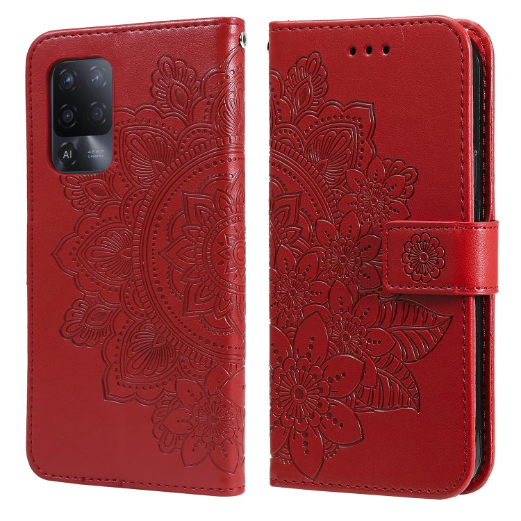 7-petal Flowers Embossing Pattern Horizontal Flip PU Leather Case with Holder & Card Slots & Wallet & Photo Frame, For OPPO A7 / A5s, For OPPO A9 2020 / A5 2020, For OPPO A15 / A15s, For OPPO A52 / A72 4G / A92, For OPPO A53 / A33 / A32, For OPPO A54 4...