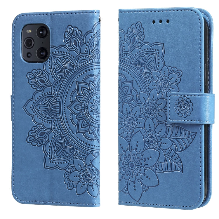 7-petal Flowers Embossing Pattern Horizontal Flip PU Leather Case with Holder & Card Slots & Wallet & Photo Frame, For OPPO A7 / A5s, For OPPO A9 2020 / A5 2020, For OPPO A15 / A15s, For OPPO A52 / A72 4G / A92, For OPPO A53 / A33 / A32, For OPPO A54 4...