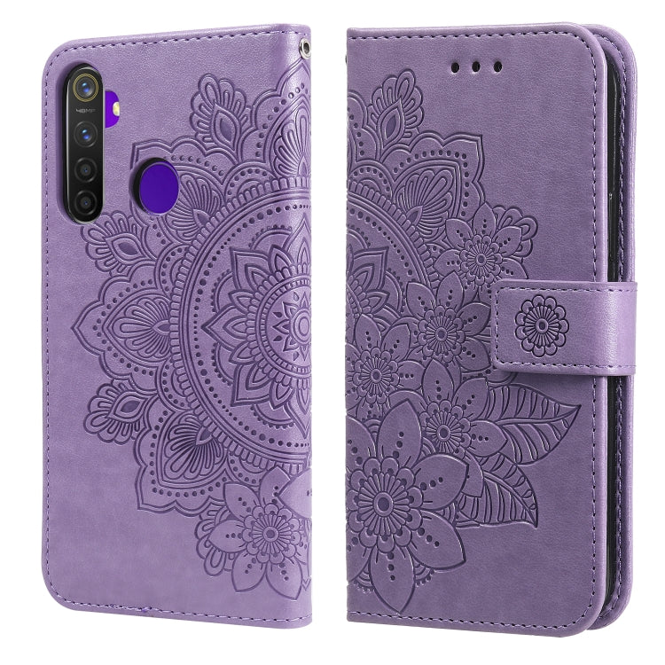 7-petal Flowers Embossing Pattern Horizontal Flip PU Leather Case with Holder & Card Slots & Wallet & Photo Frame, For OPPO A7 / A5s, For OPPO A9 2020 / A5 2020, For OPPO A15 / A15s, For OPPO A52 / A72 4G / A92, For OPPO A53 / A33 / A32, For OPPO A54 4...