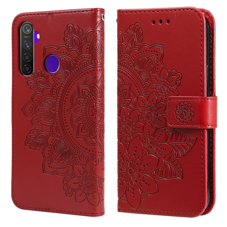 7-petal Flowers Embossing Pattern Horizontal Flip PU Leather Case with Holder & Card Slots & Wallet & Photo Frame, For OPPO A7 / A5s, For OPPO A9 2020 / A5 2020, For OPPO A15 / A15s, For OPPO A52 / A72 4G / A92, For OPPO A53 / A33 / A32, For OPPO A54 4...