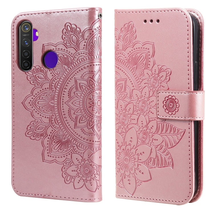 7-petal Flowers Embossing Pattern Horizontal Flip PU Leather Case with Holder & Card Slots & Wallet & Photo Frame, For OPPO A7 / A5s, For OPPO A9 2020 / A5 2020, For OPPO A15 / A15s, For OPPO A52 / A72 4G / A92, For OPPO A53 / A33 / A32, For OPPO A54 4...