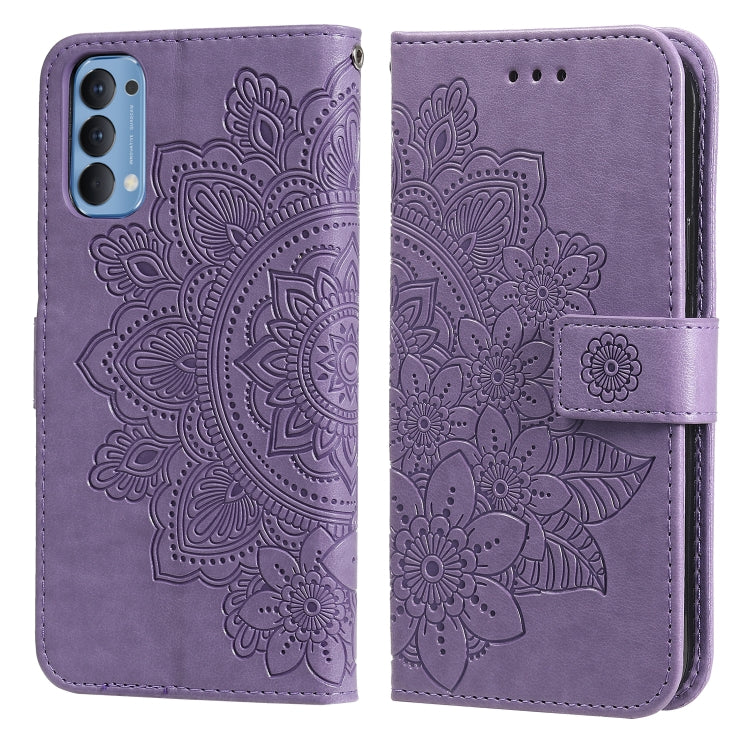 7-petal Flowers Embossing Pattern Horizontal Flip PU Leather Case with Holder & Card Slots & Wallet & Photo Frame, For OPPO A7 / A5s, For OPPO A9 2020 / A5 2020, For OPPO A15 / A15s, For OPPO A52 / A72 4G / A92, For OPPO A53 / A33 / A32, For OPPO A54 4...