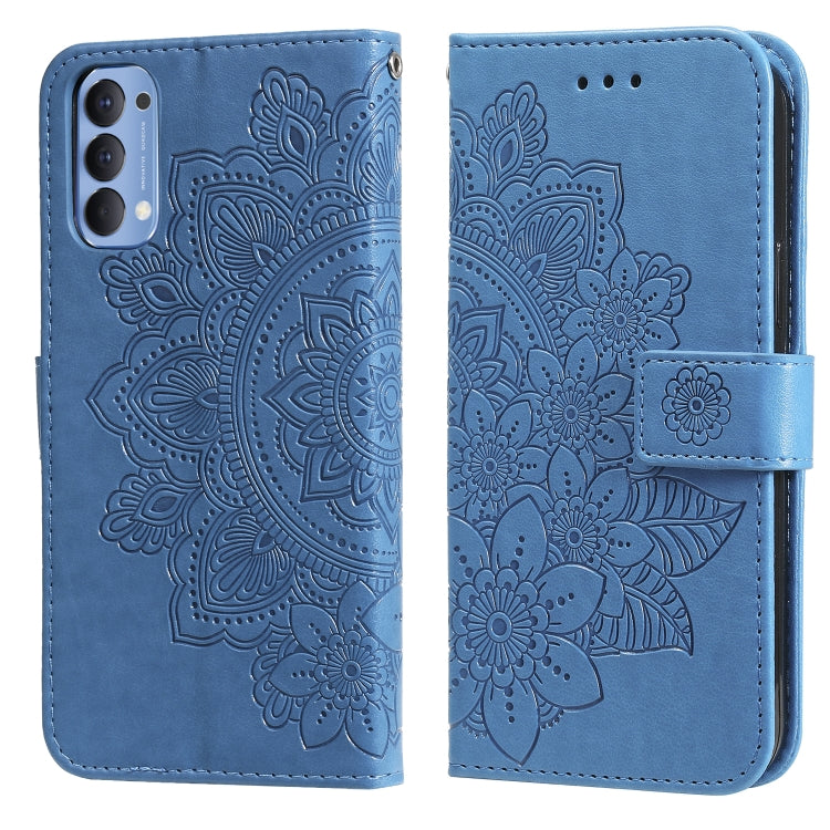 7-petal Flowers Embossing Pattern Horizontal Flip PU Leather Case with Holder & Card Slots & Wallet & Photo Frame, For OPPO A7 / A5s, For OPPO A9 2020 / A5 2020, For OPPO A15 / A15s, For OPPO A52 / A72 4G / A92, For OPPO A53 / A33 / A32, For OPPO A54 4...