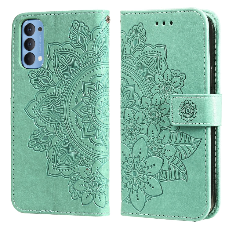 7-petal Flowers Embossing Pattern Horizontal Flip PU Leather Case with Holder & Card Slots & Wallet & Photo Frame, For OPPO A7 / A5s, For OPPO A9 2020 / A5 2020, For OPPO A15 / A15s, For OPPO A52 / A72 4G / A92, For OPPO A53 / A33 / A32, For OPPO A54 4...