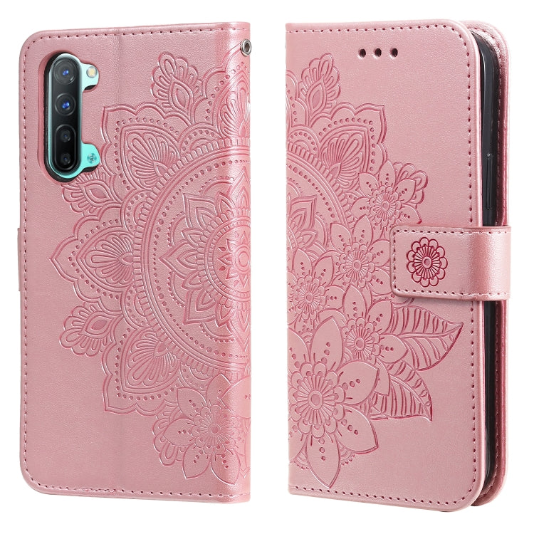 7-petal Flowers Embossing Pattern Horizontal Flip PU Leather Case with Holder & Card Slots & Wallet & Photo Frame, For OPPO A7 / A5s, For OPPO A9 2020 / A5 2020, For OPPO A15 / A15s, For OPPO A52 / A72 4G / A92, For OPPO A53 / A33 / A32, For OPPO A54 4...