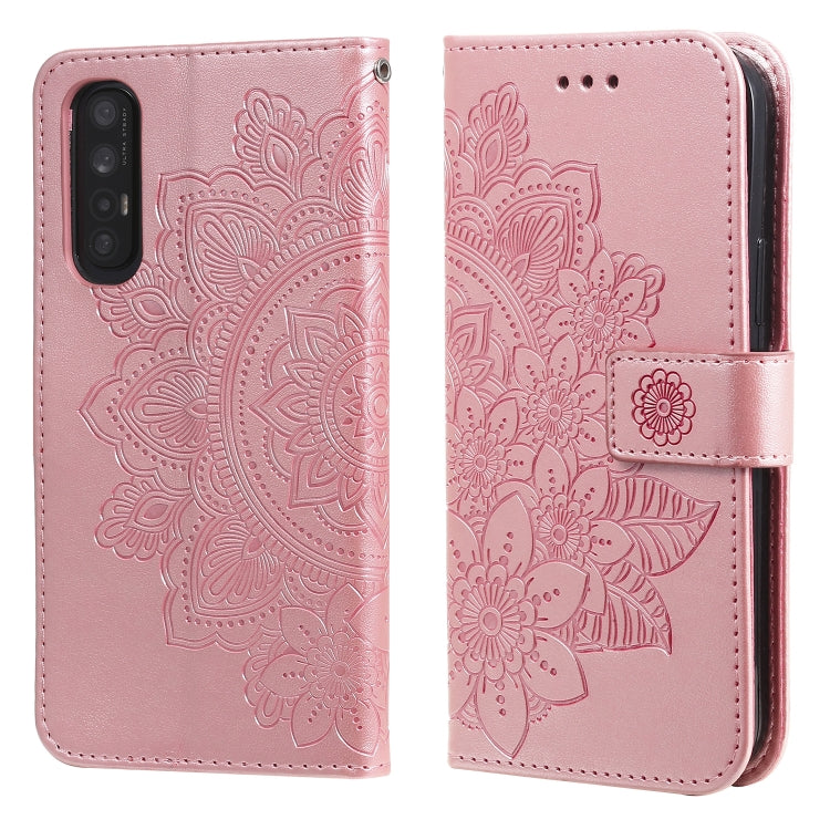 7-petal Flowers Embossing Pattern Horizontal Flip PU Leather Case with Holder & Card Slots & Wallet & Photo Frame, For OPPO A7 / A5s, For OPPO A9 2020 / A5 2020, For OPPO A15 / A15s, For OPPO A52 / A72 4G / A92, For OPPO A53 / A33 / A32, For OPPO A54 4...