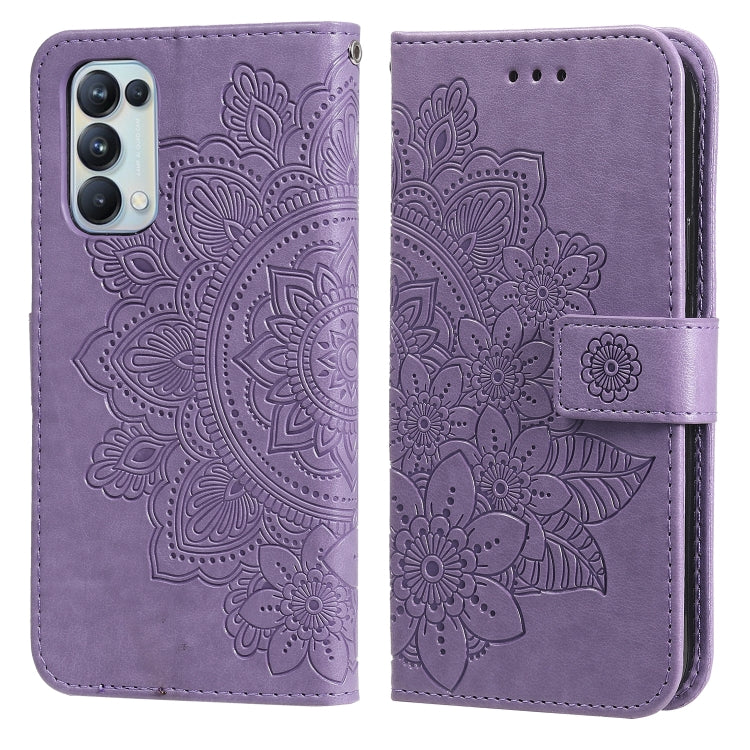 7-petal Flowers Embossing Pattern Horizontal Flip PU Leather Case with Holder & Card Slots & Wallet & Photo Frame, For OPPO A7 / A5s, For OPPO A9 2020 / A5 2020, For OPPO A15 / A15s, For OPPO A52 / A72 4G / A92, For OPPO A53 / A33 / A32, For OPPO A54 4...