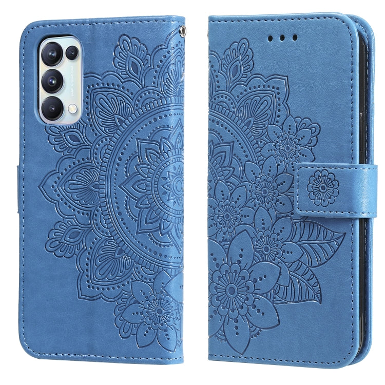 7-petal Flowers Embossing Pattern Horizontal Flip PU Leather Case with Holder & Card Slots & Wallet & Photo Frame, For OPPO A7 / A5s, For OPPO A9 2020 / A5 2020, For OPPO A15 / A15s, For OPPO A52 / A72 4G / A92, For OPPO A53 / A33 / A32, For OPPO A54 4...