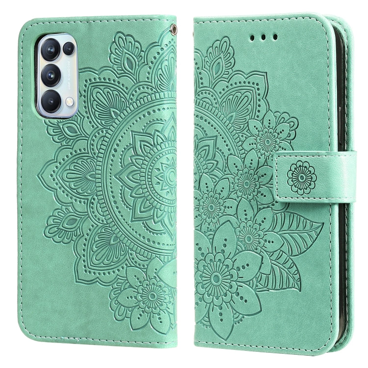 7-petal Flowers Embossing Pattern Horizontal Flip PU Leather Case with Holder & Card Slots & Wallet & Photo Frame, For OPPO A7 / A5s, For OPPO A9 2020 / A5 2020, For OPPO A15 / A15s, For OPPO A52 / A72 4G / A92, For OPPO A53 / A33 / A32, For OPPO A54 4...