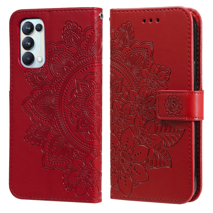 7-petal Flowers Embossing Pattern Horizontal Flip PU Leather Case with Holder & Card Slots & Wallet & Photo Frame, For OPPO A7 / A5s, For OPPO A9 2020 / A5 2020, For OPPO A15 / A15s, For OPPO A52 / A72 4G / A92, For OPPO A53 / A33 / A32, For OPPO A54 4...