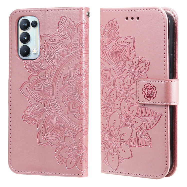 7-petal Flowers Embossing Pattern Horizontal Flip PU Leather Case with Holder & Card Slots & Wallet & Photo Frame, For OPPO A7 / A5s, For OPPO A9 2020 / A5 2020, For OPPO A15 / A15s, For OPPO A52 / A72 4G / A92, For OPPO A53 / A33 / A32, For OPPO A54 4...