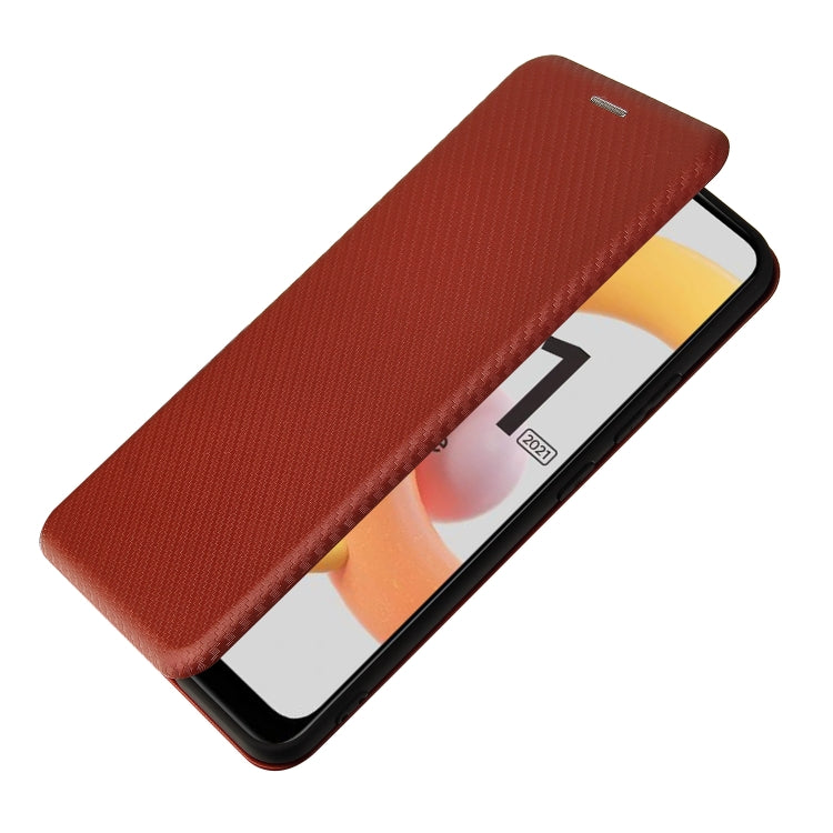 Carbon Fiber Texture Magnetic Horizontal Flip TPU + PC + PU Leather Case with Card Slot, For OPPO Realme C11 2021, For OPPO Realme C20, For OPPO Reno 5A(Japan version), For TCL 20 Pro 5G