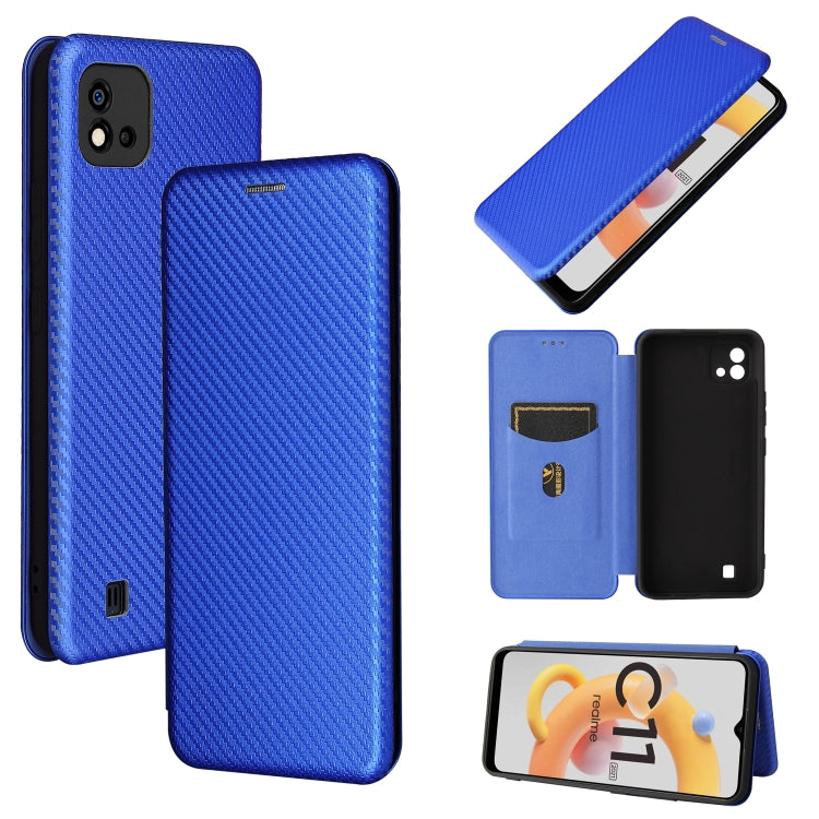 Carbon Fiber Texture Magnetic Horizontal Flip TPU + PC + PU Leather Case with Card Slot, For OPPO Realme C11 2021, For OPPO Realme C20, For OPPO Reno 5A(Japan version), For TCL 20 Pro 5G