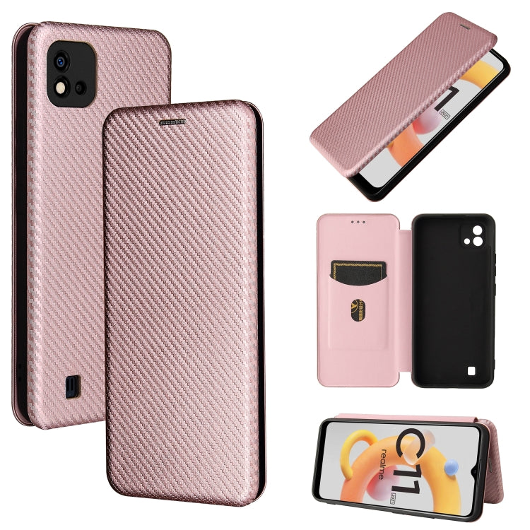 Carbon Fiber Texture Magnetic Horizontal Flip TPU + PC + PU Leather Case with Card Slot, For OPPO Realme C11 2021, For OPPO Realme C20, For OPPO Reno 5A(Japan version), For TCL 20 Pro 5G