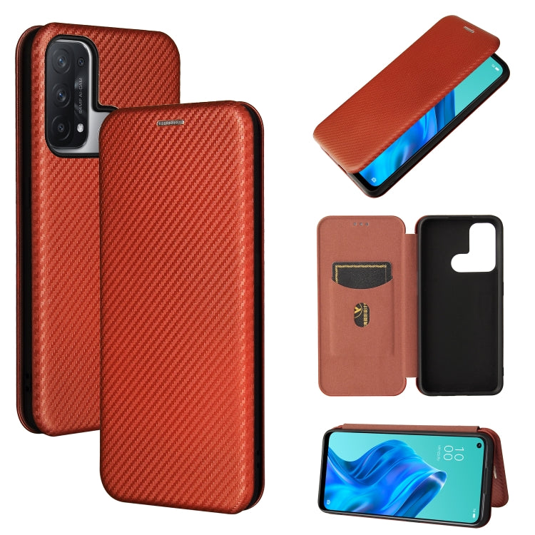 Carbon Fiber Texture Magnetic Horizontal Flip TPU + PC + PU Leather Case with Card Slot, For OPPO Realme C11 2021, For OPPO Realme C20, For OPPO Reno 5A(Japan version), For TCL 20 Pro 5G