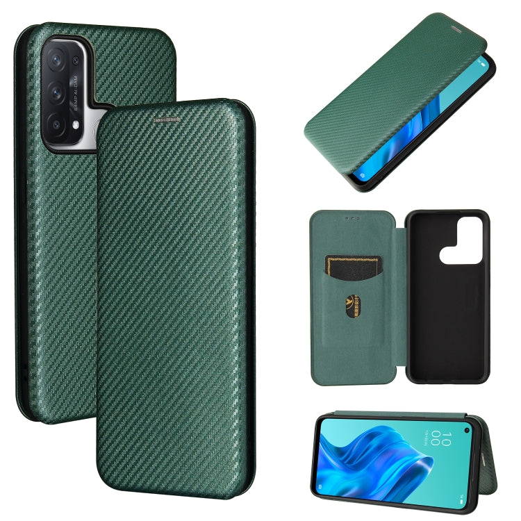 Carbon Fiber Texture Magnetic Horizontal Flip TPU + PC + PU Leather Case with Card Slot, For OPPO Realme C11 2021, For OPPO Realme C20, For OPPO Reno 5A(Japan version), For TCL 20 Pro 5G